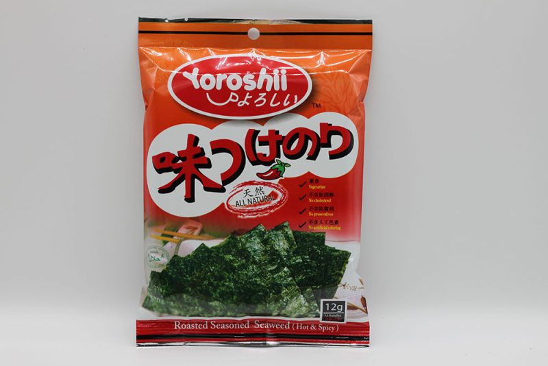 Yoroshii Seasoned Roasted Seaweed – Spicy (H20T, 12g)